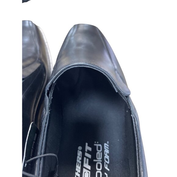 Skechers Classic fit Mens Black Leather Slip Loafers Sz 12 SKU 9480 - Picture 7 of 13